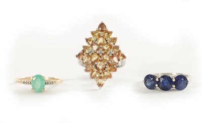 Lot 374 - A COLLECTION OF THREE LADIES RINGS