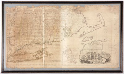 Lot 969 - A LARGE LATE 18TH CENTURY JEFFERYS AND BRADDOCK AMERICAN MAP OF NEW ENGLAND