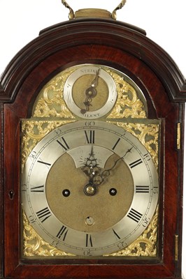 Lot 1539 - HOLMES, LONDON. A GEORGE III PAD TOP FIGURED MAHOGANY BRACKET CLOCK