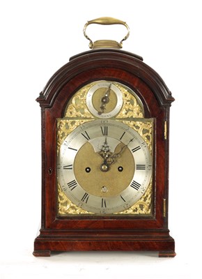 Lot 1136 - HOLMES, LONDON. A GEORGE III PAD TOP FIGURED MAHOGANY BRACKET CLOCK