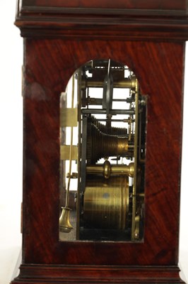 Lot 1539 - HOLMES, LONDON. A GEORGE III PAD TOP FIGURED MAHOGANY BRACKET CLOCK