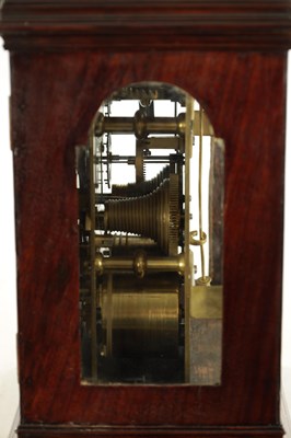 Lot 1539 - HOLMES, LONDON. A GEORGE III PAD TOP FIGURED MAHOGANY BRACKET CLOCK