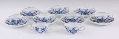 Lot 82 - A SET OF NINE MEISSEN BLUE AND WHITE TWO...