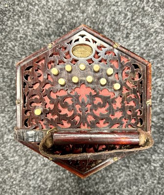 Lot 425 - A LACHENAL & CO. CONCERTINA RETAILED BY THOMAS DAWKINS, LONDON