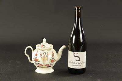 Lot 41 - AN 18TH CENTURY LEEDS CREAMWARE TEAPOT