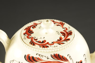 Lot 262 - A RARE 18TH CENTURY LEEDS CREAMWARE TEAPOT