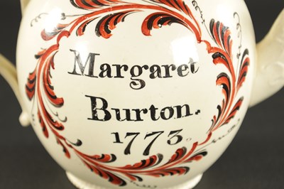 Lot 262 - A RARE 18TH CENTURY LEEDS CREAMWARE TEAPOT