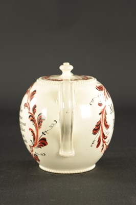 Lot 262 - A RARE 18TH CENTURY LEEDS CREAMWARE TEAPOT