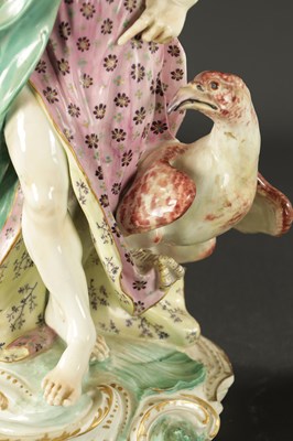 Lot 349 - A LARGE PAIR OF MID 18TH CENTURY DERBY PORCELAIN FIGURE GROUPS