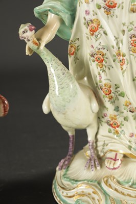 Lot 349 - A LARGE PAIR OF MID 18TH CENTURY DERBY PORCELAIN FIGURE GROUPS