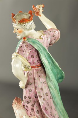 Lot 349 - A LARGE PAIR OF MID 18TH CENTURY DERBY PORCELAIN FIGURE GROUPS