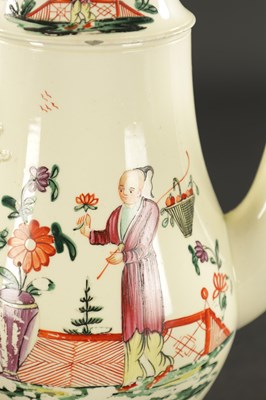 Lot 340 - AN 18TH CENTURY LEEDS CREAMWARE COFFEE POT