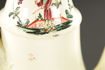 Lot 340 - AN 18TH CENTURY LEEDS CREAMWARE COFFEE POT