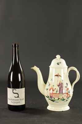 Lot 340 - AN 18TH CENTURY LEEDS CREAMWARE COFFEE POT