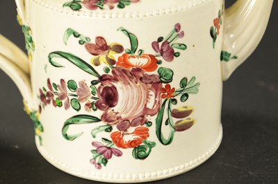 Lot 107 - AN EARLY 19TH CENTURY LEEDS CREAMWARE TEAPOT