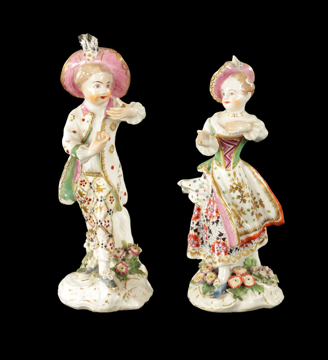 Lot A PAIR OF 18TH CENTURY BOW FIGURES