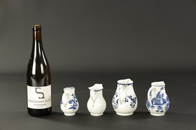 Lot 177 - A SELECTION OF FOUR 18TH CENTURY WORCESTER JUGS