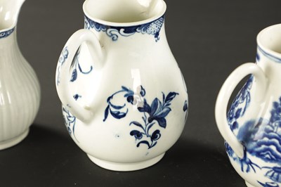 Lot 177 - A SELECTION OF FOUR 18TH CENTURY WORCESTER JUGS