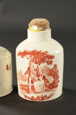 Lot 399 - TWO 18TH CENTURY LEEDS CREAMWARE TEA CADDY'S