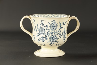 Lot 48 - A RARE LATE 18TH CENTURY LEEDS CREAMWARE LOVING CUP DATED 1780