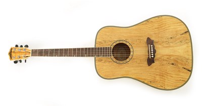 Lot 439 - A WASHBURN D46SP SPALTED MAPLE ACOUSTIC GUITAR