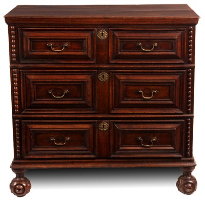 Lot 677 - A late 17th Century joined Oak CHEST with...