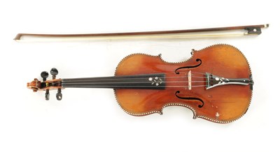 Lot 441 - A 19TH CENTURY VIOLIN AND BOW