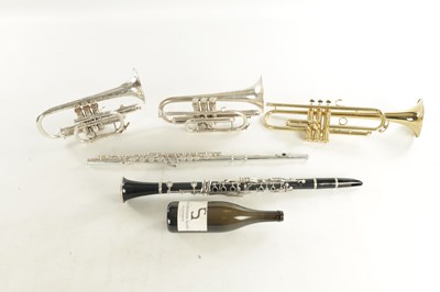 Lot 436 - A COLLECTION OF FIVE WIND INSTRUMENTS