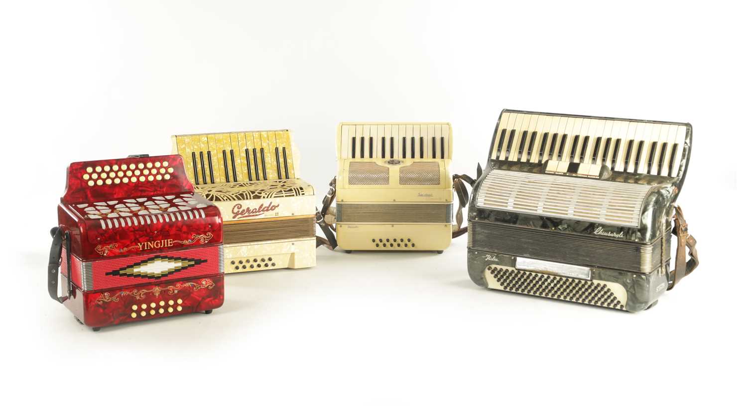 Lot 424 - A COLLECTION OF FOUR CASED ACCORDIONS