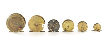 Lot 604 - A COLLECTION OF SIX VINTAGE TROUT FLY FISHING REELS