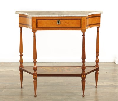 Lot 1322 - AN 18TH CENTURY SATINWOOD AND INLAID CONSOLE TABLE