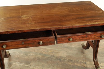 Lot 1343 - A REGENCY MAHOGANY LIBRARY TABLE IN THE MANNER OF GILLOWS