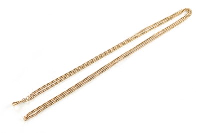 Lot 495 - A LONG 9CT ROSE GOLD CHAIN