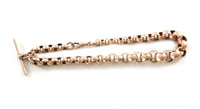 Lot 481 - A 9CT ROSE GOLD WATCH CHAIN