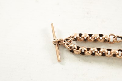 Lot 481 - A 9CT ROSE GOLD WATCH CHAIN