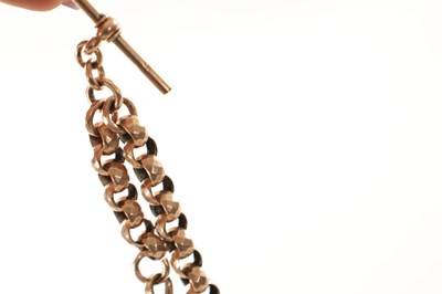 Lot 481 - A 9CT ROSE GOLD WATCH CHAIN