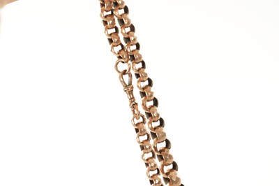 Lot 481 - A 9CT ROSE GOLD WATCH CHAIN