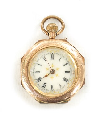 Lot 526 - A 9CT ROSE GOLD FOB WATCH