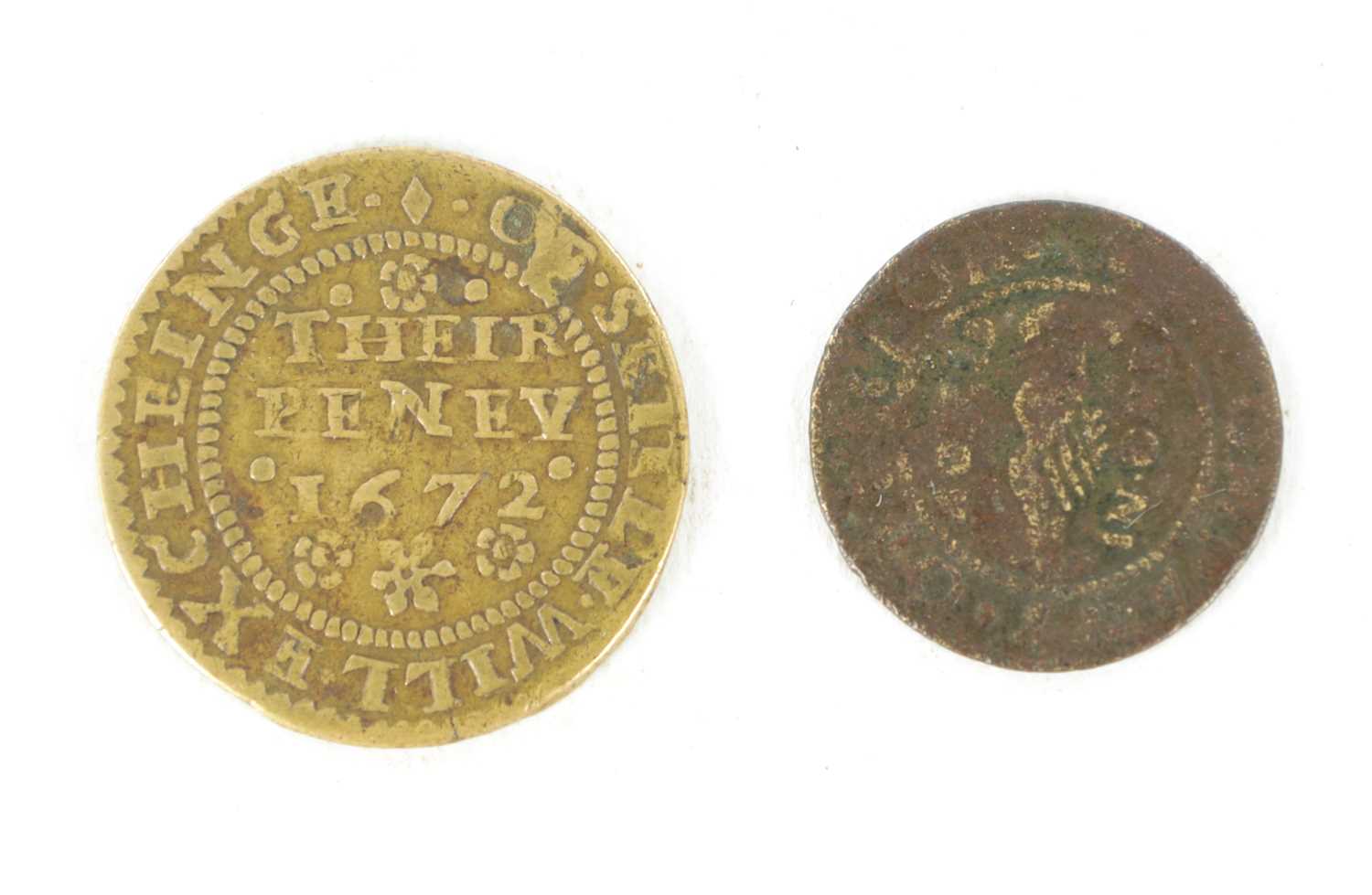 Lot 482 - TWO 17TH CENTURY SETTLE COINS