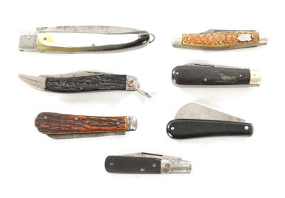 Lot 676 - A COLLECTION OF SEVEN VINTAGE POCKET KNIVES