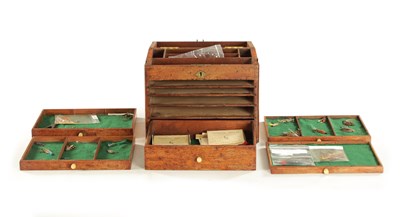 Lot 631 - A VINTAGE FISHING TACKLE BOX WITH VARIOUS SALMON FLIES AND LURES