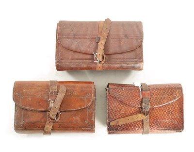 Lot 608 - THREE LEATHER FLY WALLETS