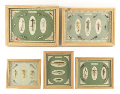 Lot 645 - A COLLECTION OF WALL MOUNTED DIPLAY'S OF VARIOUS FISHING LURES