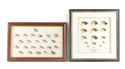 Lot 647 - TWO FRAMED WALL MOUNTED DISPLAYS OF SALMON FISHING FLIES