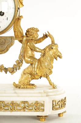 Lot 1149 - DETOUR, PARIS. A FINE LATE 18TH CENTURY ORMOLU AND WHITE MARBLE MANTEL CLOCK