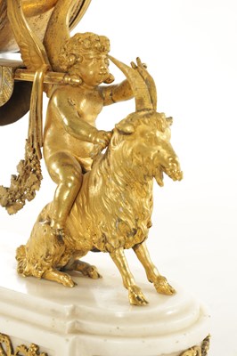 Lot 1149 - DETOUR, PARIS. A FINE LATE 18TH CENTURY ORMOLU AND WHITE MARBLE MANTEL CLOCK