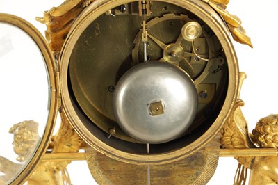 Lot 1149 - DETOUR, PARIS. A FINE LATE 18TH CENTURY ORMOLU AND WHITE MARBLE MANTEL CLOCK