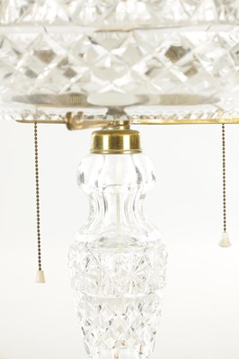 Lot 9 - A STYLISH 1920’S CUT GLASS MUSHROOM SHAPED TABLE LAMP