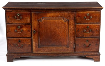 Lot 847 - A SMALL MID 18TH CENTURY OAK DRESSER BASE with...