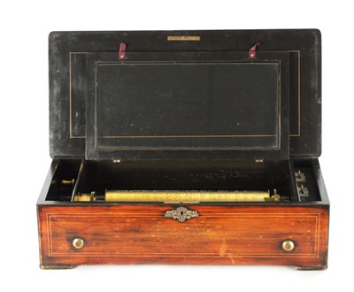 Lot 430 - A LATE 19TH CENTURY MECHANICAL SWISS MUSIC BOX